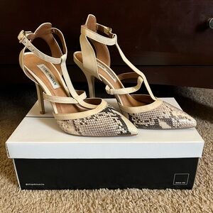 Steve Madden snakeskin strappy heels